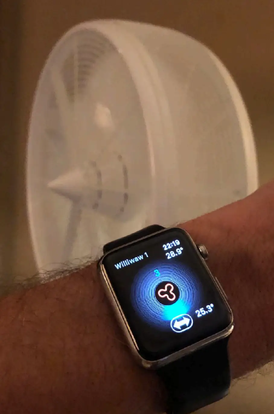 ventilateur connecté apple watch